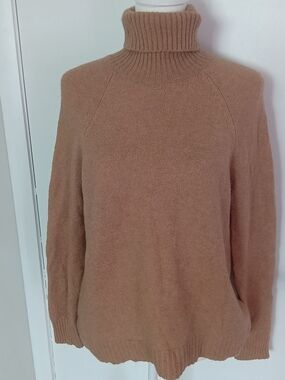 J. Crew Camel Ribbed Turtleneck Sweater